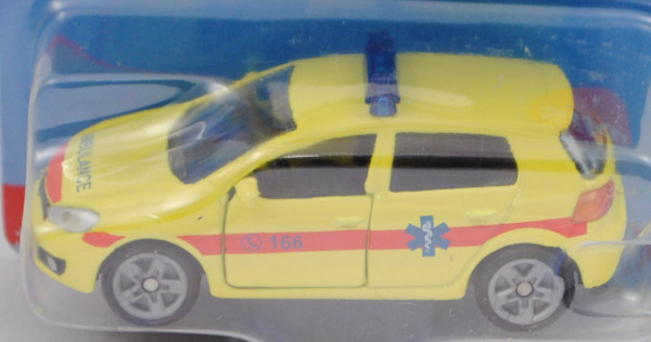 00901 GR VW Golf VI 2.0 TDI (Typ 1K, Modell 2008-2012) Ambulance Car, gelb, C 166 / AMBULANCE, P29e