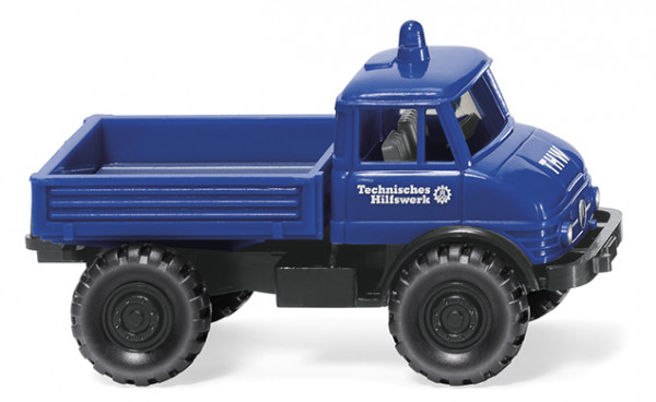 THW - Mercedes-Benz Unimog U 406 (BR 406, Mod. 63-68), blau/schwarz, THW / Technisches / Hilfswerk