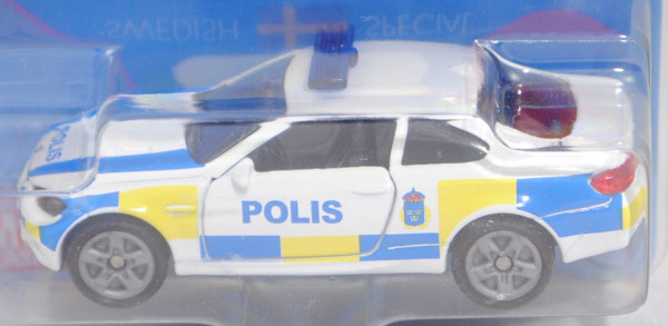 03000 S BMW M3 Coupé (E92, Modell 2010-2013) Swedish Police, reinweiß, POLIS, SIKU, 1:58, P29e