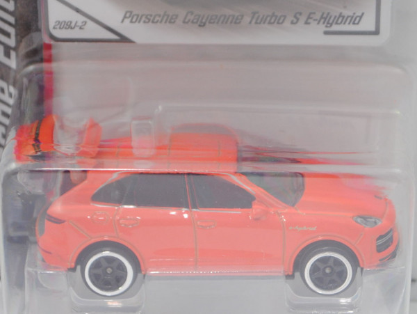 Porsche Cayenne Turbo S E-Hybrid (3. Gen., Mod. 2019-), dunkel-lachsorange, majorette, 1:64, Blister