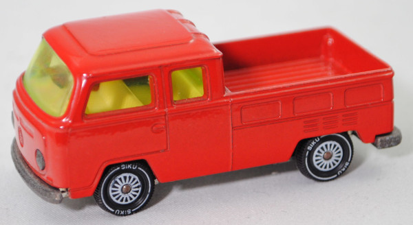 00006 VW Transporter T2 DoKa (Typ T2a/b, Mod. 1971-1972), rot, Verglasung gelbgrün, R11, SIKU, 1:60
