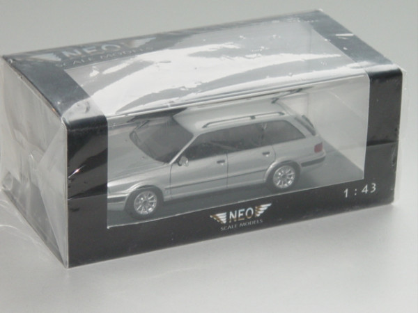 Audi 80 Avant (B4, Typ 8 C, Modell 1992-1995, Baujahr 1992), silber, NEO, 1:43, PC-Box