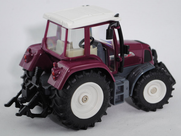 Fendt Farmer 409 Vario Traktor (Modell 1999-2004), bordauxviolett/blaugrau, Felgen signalweiß, SIKU