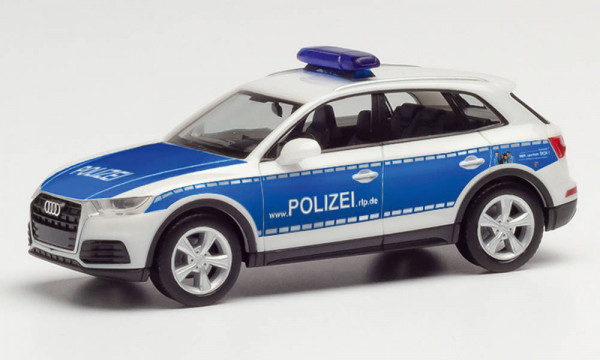 Audi Q5 (2. Gen., Typ FY, Vorfacelift, Mod. 17-20) Wasserschutzpolizei Mainz, ibisweiß, Herpa, 1:87