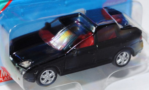 00006 Porsche Cayenne Turbo (Typ 9PA), Modell 2002-2007, schwarz, innen karminrot, Lenkrad karminrot