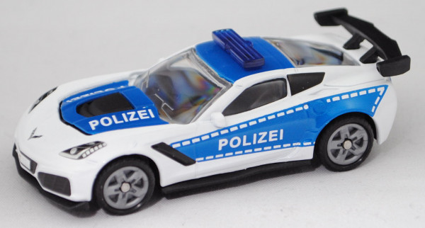 00000 Chevrolet Corvette ZR1 Coupé (Modell 2018-) Polizei, weiß, POLIZEI, SIKU, 1:56, P29e