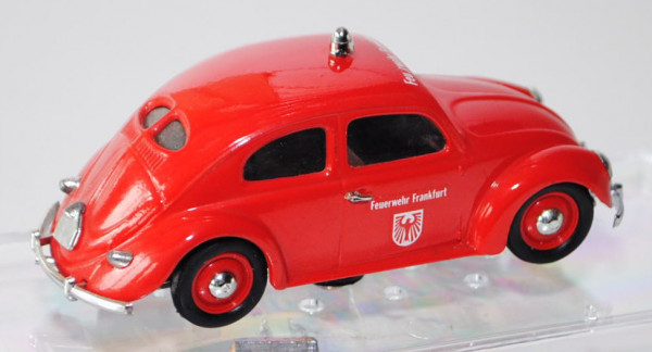 VW Käfer Standardlimousine (Typ 11) (Brezelkäfer) Feuerwehr, Modell 1949, verkehrsrot, Feuerwehr Fra