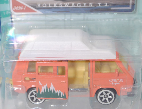 VW Transporter Camping JOKER 3 (Typ T3, Modell 85-89), lachsorange, Nr. 243H-1, majorette, 1:62, mb