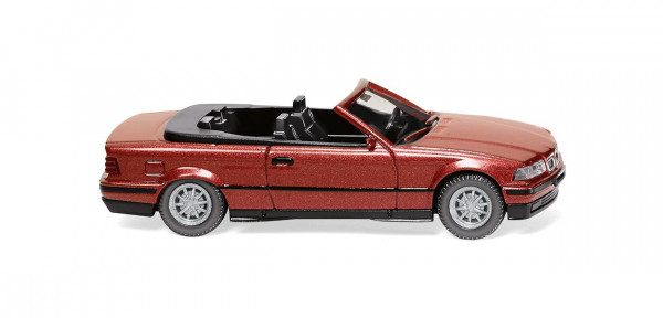 BMW 325i Cabriolet (3. Gen. 3er-Reihe, E36, Fl. 1993, Modell 93-95), weinrot met., Wiking, 1:87, mb