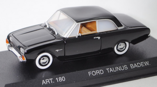 Ford Taunus 17M (Typ P3, auch Badewanne genannt, Modell 1960-1964), schwarz, DetailCars, 1:43, mb