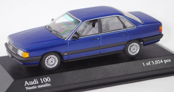 Audi 100 2.3 E (C3, Typ 44, Facelift 1988, Mod. 1988-1991), nautic met. (LY5Z), Minichamps, 1:43, mb