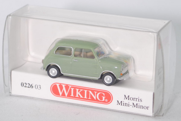 Morris Mini-Minor (Typ MK I, Rechtslenker, Modell 1959-1967, Baujahr 1959), resedagrün, Wiking, 1:87