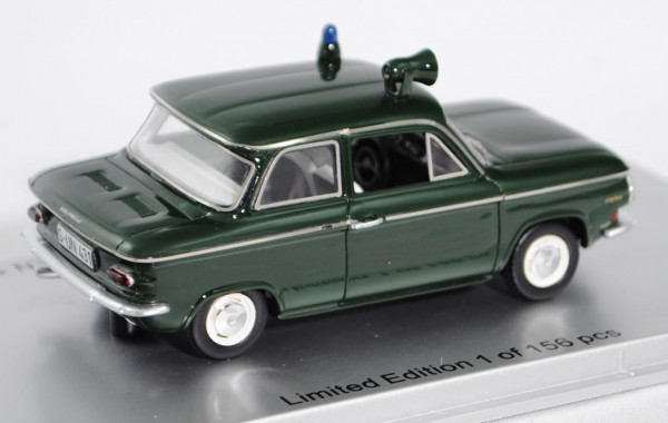 NSU Prinz 4 (Typ 47, Modell 1961-1967, Baujahr 1964) Polizei Streifenwagen, tannengrün, innen grau/w