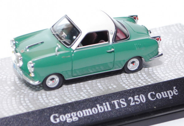Glas Goggomobil TS 250 Coupé, Modell 1957-1969, turquoise/cremeweiß, Premium ClassiXXs, 1:43, PC-Box