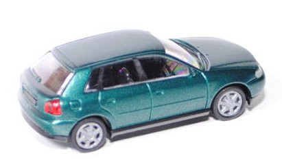 Audi A3 5-türig, Modell 1999 - 2003, blaugrünmetallic, Rietze, 1:87, mb