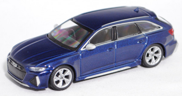 Audi RS 6 Avant (C8, Typ 4K/F2, Mod. 19-), navarrablau perleffekt, RHD, TrueScale MINI GT, 1:64, mb