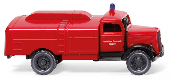 Feuerwehr - Opel Blitz Kesselwagen, Model 1949, rot/schwarz, Freiwillige Feuerwehr / Neustadt, Wikin