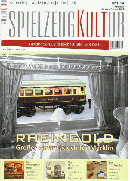 SPIELZEUGKULTUR, Heft 1, Januar / Februar 2014, Inhalt: u.a. Tischbahn trifft Unimog, Spielzeug trif