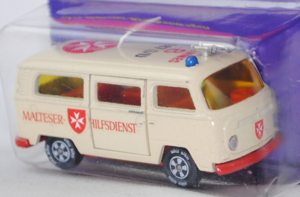 00001 VW Bus (Typ T2b, Mod. 72-79) Malteser-Krankenwagen, hellelfenbein, MALTESER- HILFSDIENST / JOH