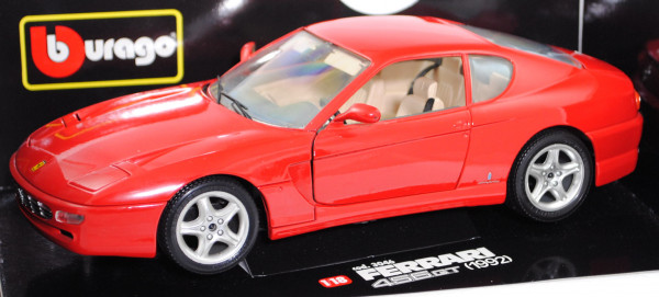 Ferrari 456 GT (Typ F116, Modell 1992-1998), verkehrsrot (vgl. rossa corsa), Bburago, 1:18, mb