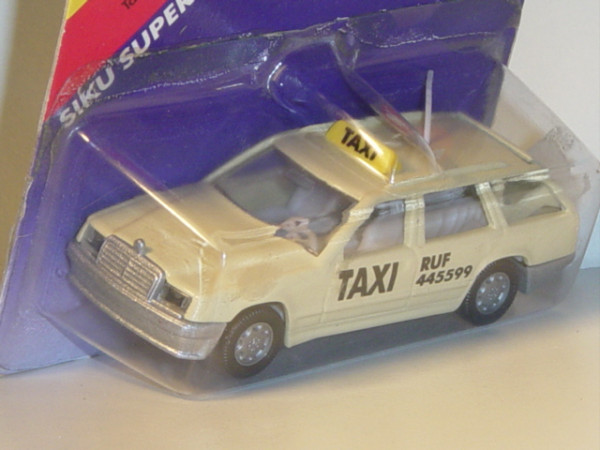 00008 Mercedes-Benz 300 TE (Baureihe S 124, Modell 1985-1986) Taxi, hellelfenbein, innen grau, Lenkr