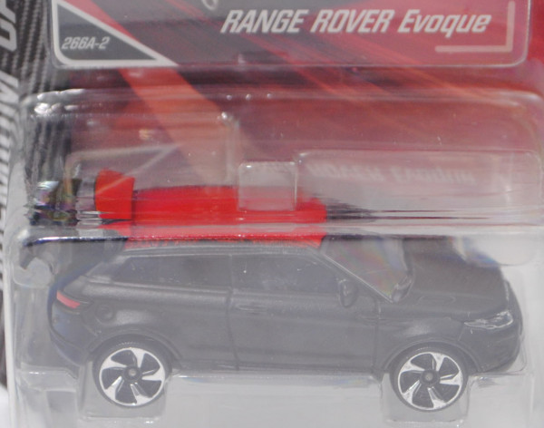 Range Rover Evoque Coupé (1. Gen., Typ L538, Mod. 11-15), mattschwarz, Dach rot, majorette, 1:59, mb