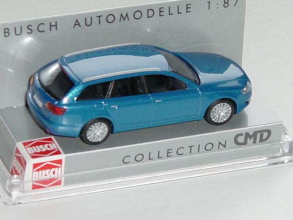 Audi A6 Avant, Mj. 2004, verkehrsblaumetallic, CMD Collection, Busch, 1:87, PC-Box