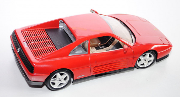 Ferrari 348 tb (1989), rot, Türen + Motorhaube + Kofferraum zu öffnen, mit Lenkung, Bburago, 1:18