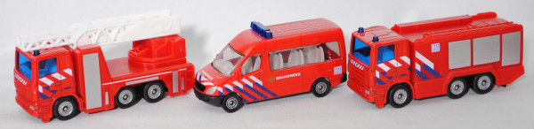 00303 NL Fire Brigade Set: 2x Scania R380 + Mercedes-Benz Sprinter II, BRANDWEER, SIKU, P29e