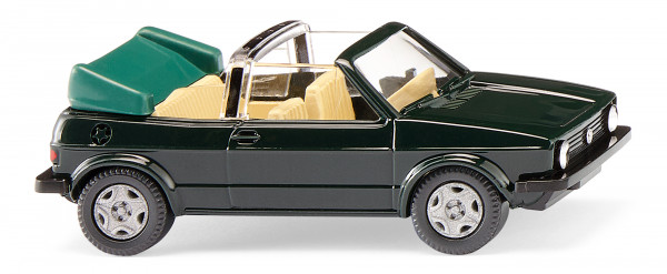 VW Golf I Cabriolet (Typ 155, Modell 1986-1987), dunkelgrün, innen elfenbeinbeige, Wiking, 1:87, mb