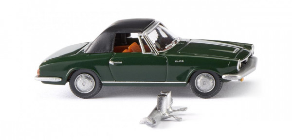 GLAS 1700 GT-Cabriolet geschlossen (Mod. 65-67), d.grün (vgl. tanngrün beim Original), Wiking, 1:87