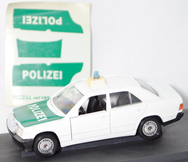 Mercedes-Benz 190 (W 201, Vor-MoPf, Modell 1982-1988) Polizei, weiß, VEREM HI-FI 43, 1:43, PC-Box