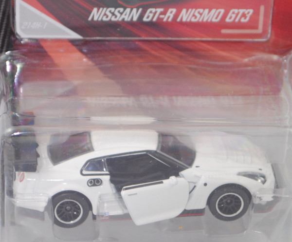 Nissan GT-R NISMO GT3 2018 (Typ R35, Facelift 2018, Mod. 18-), weiß, Nr. 214H-1, majorette, 1:64, mb