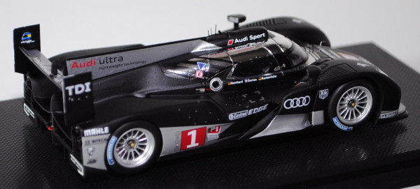 Audi R18 TDI, Testcar Le Mans 2011, schwarz/silber, Bernhard/Dumas/Rockenfeller, Nr. 1, 1:43, Minima
