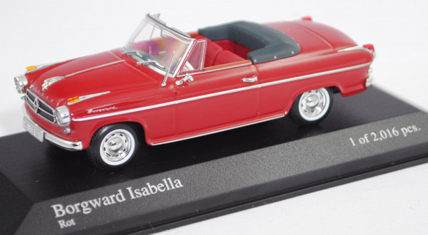 Borgward Isabella TS Cabriolet (Modell 1958-1960, Baujahr 1959), kupferrot, Minichamps, 1:43, PC-Box