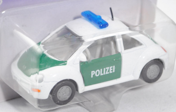 00000 VW New Beetle 2.0 (Typ 9C, Modell 1998-2001) Polizei, reinweiß/hell-moosgrün, innen lichtgrau,