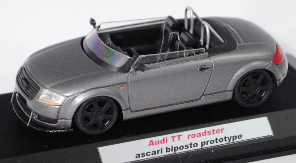 Audi TT ascari roadster biposto prototype (8N, Bj. 1999), schiefergraumet., Handarbeit, 1:43, PC-Box