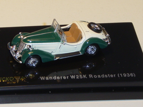 Wanderer W25K Roadster 1936, blaugrün/cremeweiß, Ricko / Busch, 1:87, PC-Box
