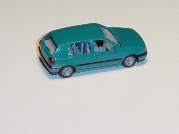 VW Golf III, 4-türig, wasserblau, Wiking, 1:87, mb