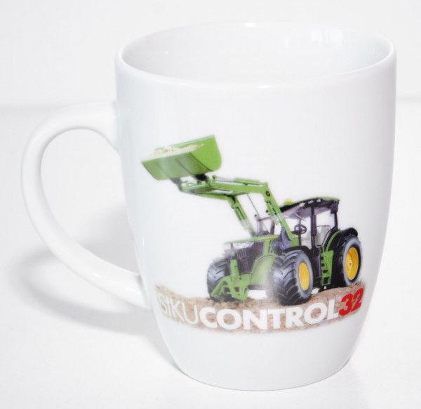 SIKU Jahrestasse 2015, weiß, mit Abbildung John Deere 7280R Traktor mit Frontlader von SIKU CONTROL3