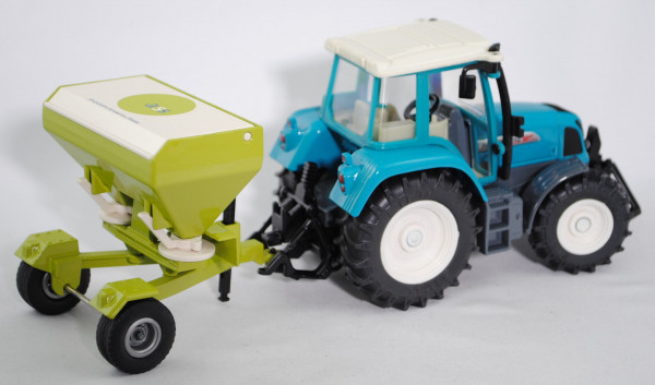 Fendt Farmer 412 Vario Traktor (Modell 2001-2004) (vgl. 2968) und Düngerstreuer mit Fahrrahmen (vgl.