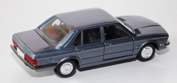 BMW 528i (Typ E28), Modell 1981-1984, blaugraumetallic, Türen + Heckklappe zu öffnen, GAMA mini, 1:4