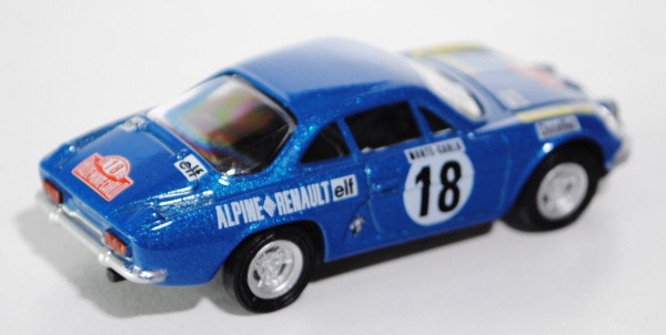 Renault Alpine A110 1800, verkehrsblaumetallic, Rallye Monte Carlo 1973, Fahrer: Jean-Claude Andruet