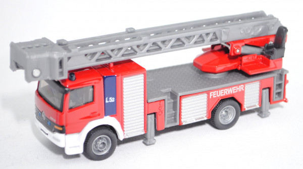 00002 Hubrettungsfahrzeug ROSENBAUER L32 auf MB Atego 1428 Feuerwehr-Drehleiter, rot/weiß, L17mpK