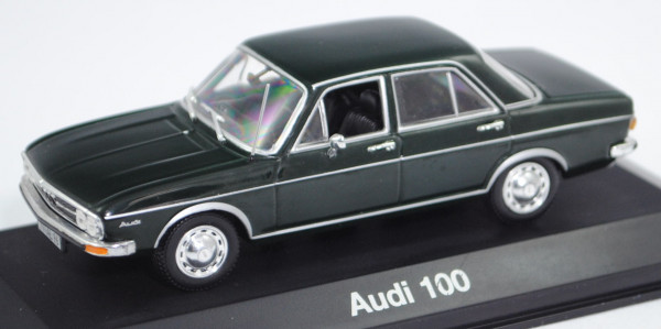 Audi 100 GL (C1, Typ F 104, Facelift 1971, Mod. 1971-1973), smaragdgrün, Minichamps, 1:43, Werbebox