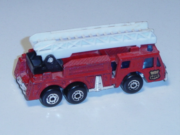 Fire Engine, verkehrsrot, FIRE / DEPT, mit ausziehbarer und drehbarer Leiter, Matchbox Series