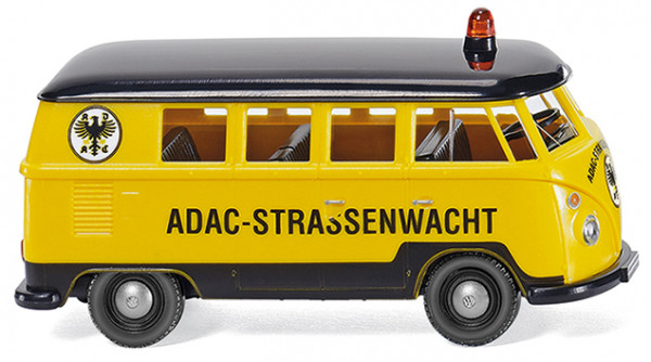 ADAC - VW T1 Bus (Kleinbus, Typ 2 T1, Modell 1963-1967, Baujahr 1963), rapsgelb/schwarz, ADAC-STRASS