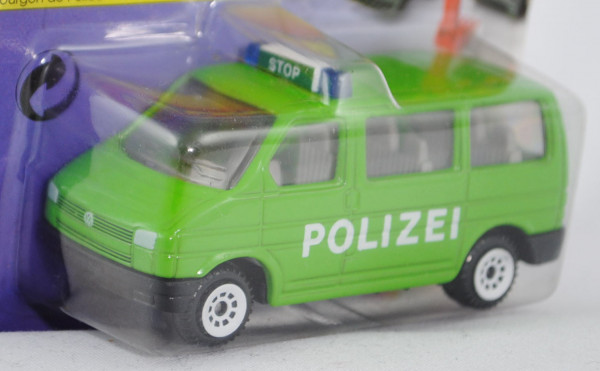 VW T4 Caravelle (Modell 1990-1995) Polizei-Mannschaftswagen, gelbgrün, innen lichtgrau, Lenkrad inte
