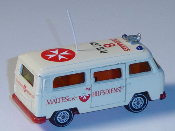 VW Bus (Typ T2b) Malteser-Krankenwagen, Modell 1972-1979, hellelfenbein, MALTESER HILFSDIENST / JOHA