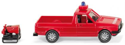 Feuerwehr - VW Caddy I (Typ 14D) mit Rosenbauer Tragkraftspritze, Modell 1983-1992, rot, FEUERWEHR,